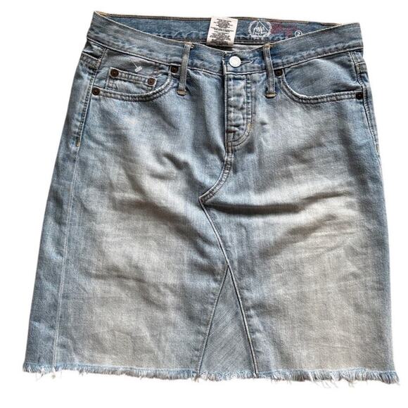 GAP Dresses & Skirts - Vintage Gap 1969 Denim Mini Skirt Y2K Raw Hem